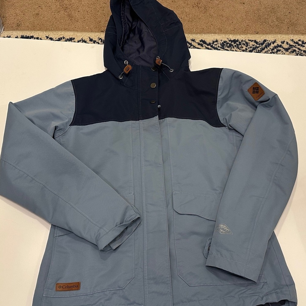 Columbia Women's Cypress Crossing Hooded Jacket Water Resistant Blue Size M